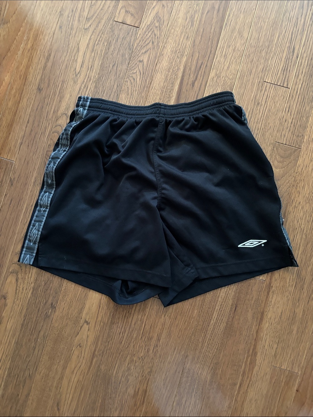 Umbro Black Athletic Training Shorts with Side Pattern